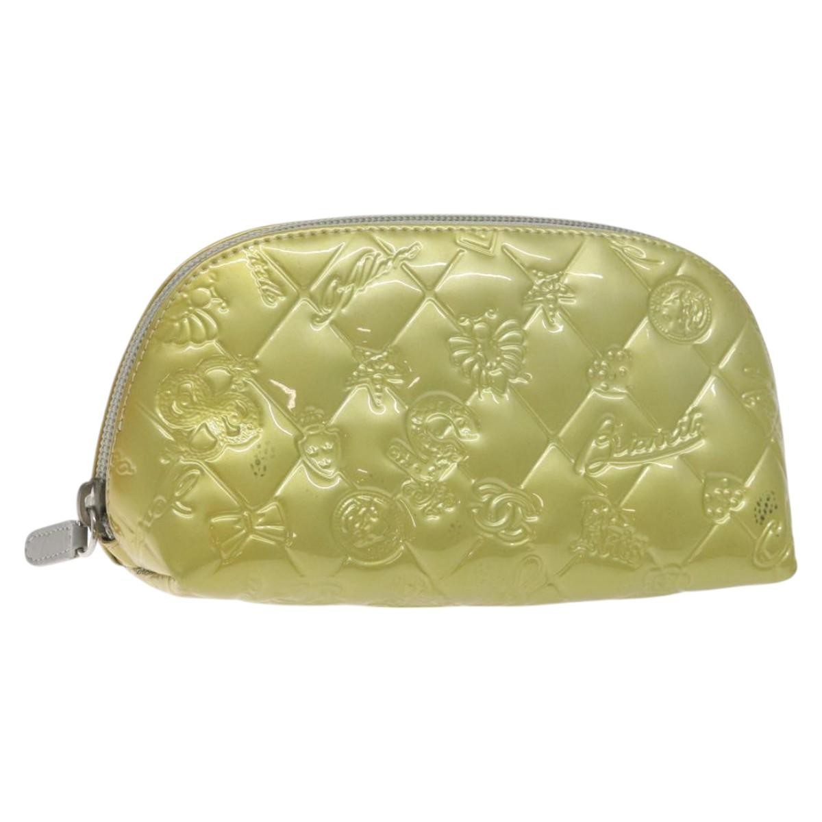 Chanel Vintage Toiletry Patent Leather Silver Other Clutche & Pouche Bag (Pre-Owned)
