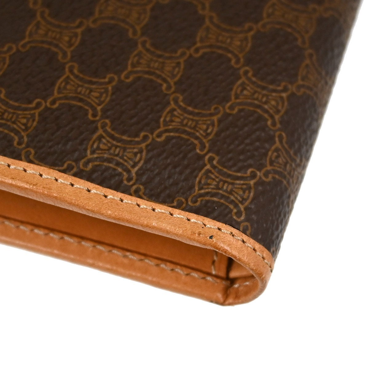 Celine Bifold Triomphe Coated Canvas Brown Pvc Wallets Accessory (Pre-Owned)