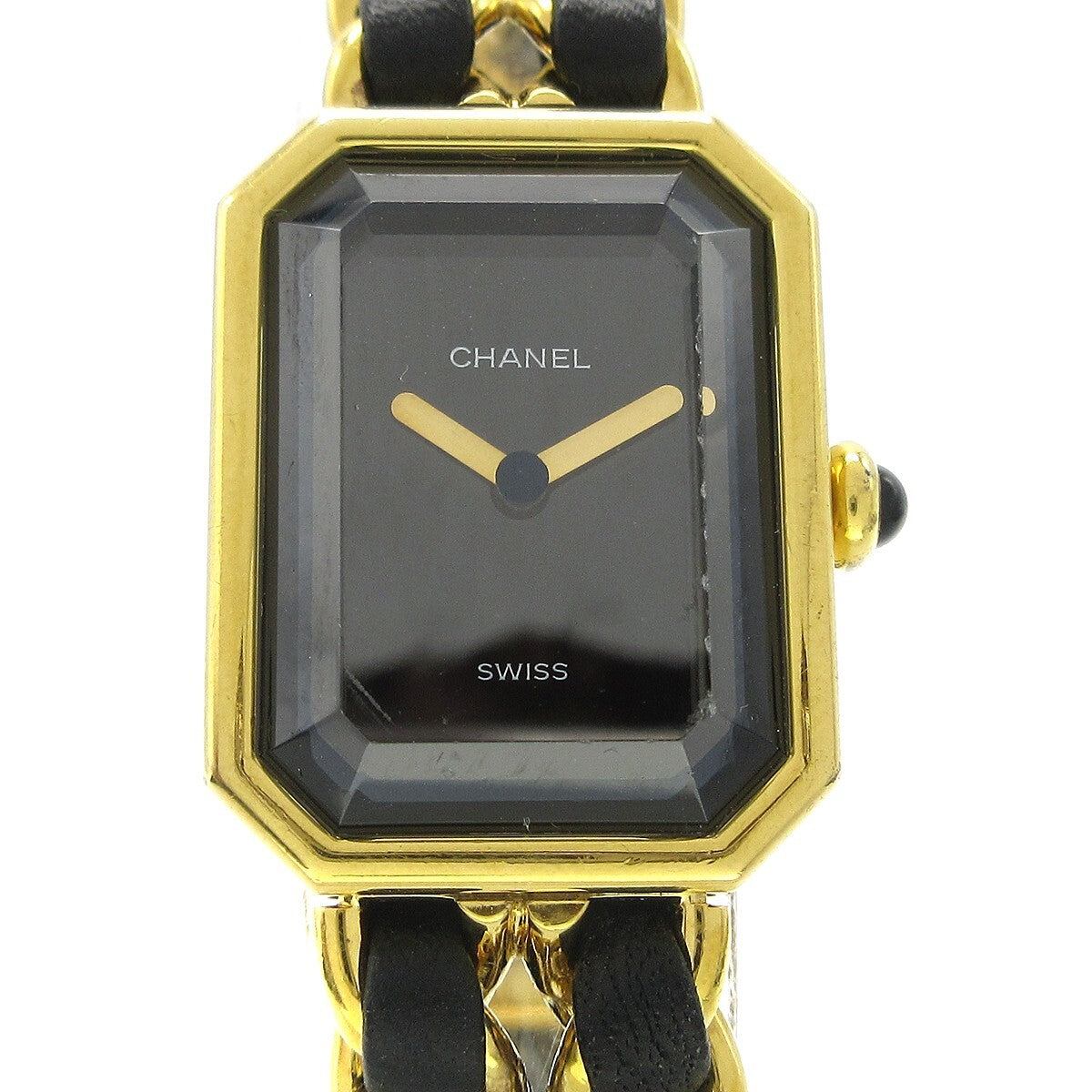 Chanel Premiere Rock Quartz Plated Metal And Leather Watch (Pre-Owned)