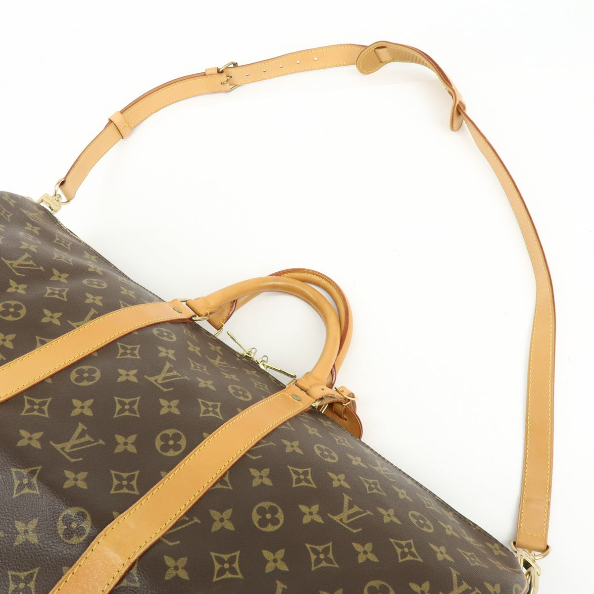 Louis Vuitton Keepall Bandouliere Monogram Canvas Brown Canvas Travel Bag Bag (Pre-Owned)