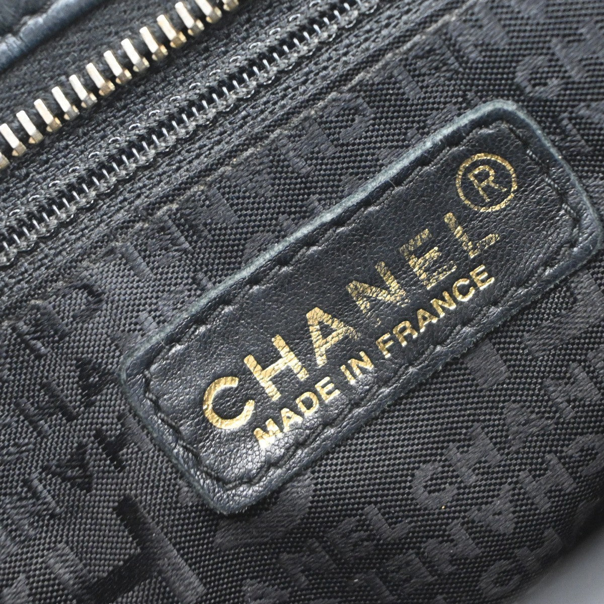 Chanel Chocolate Bar Cc Tote Quilted Leather Black Leather Tote Bag Bag (Pre-Owned)