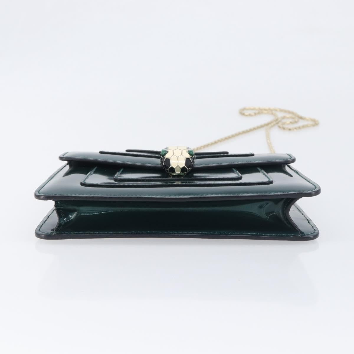 Bvlgari Serpenti Forever Patent Green Patent_Leather Shoulder Bag Bag (Pre-Owned)