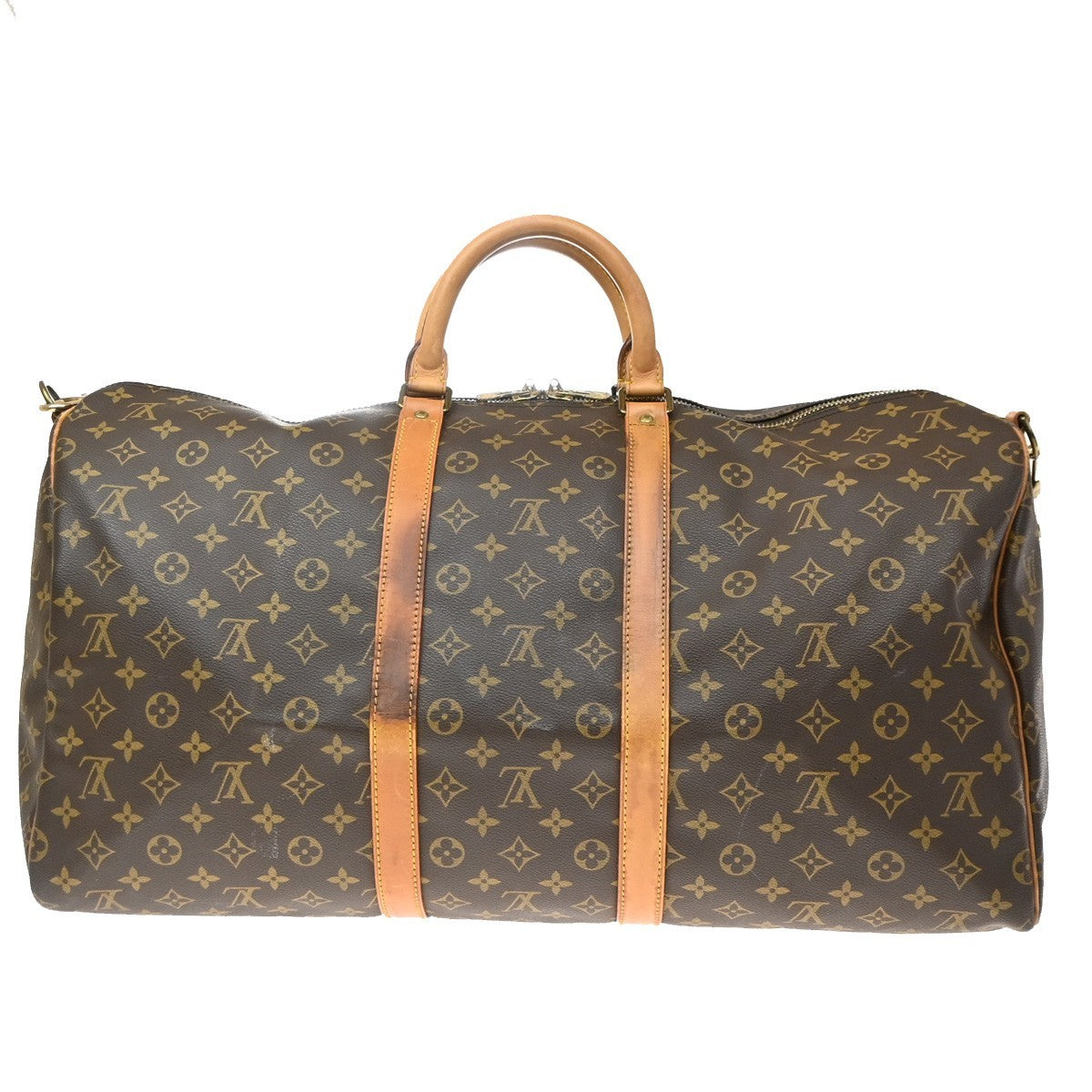 Louis Vuitton Keepall Bandoulière Monogram Brown Leather Travel Bag Bag (Pre-Owned)