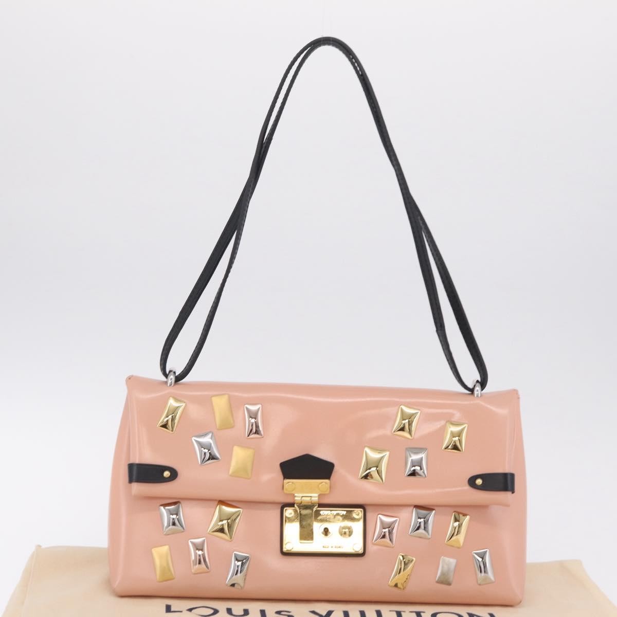 Louis Vuitton Sac Triangle Embellished Glazed Calfskin Pink Leather Handbag (Pre-Owned)