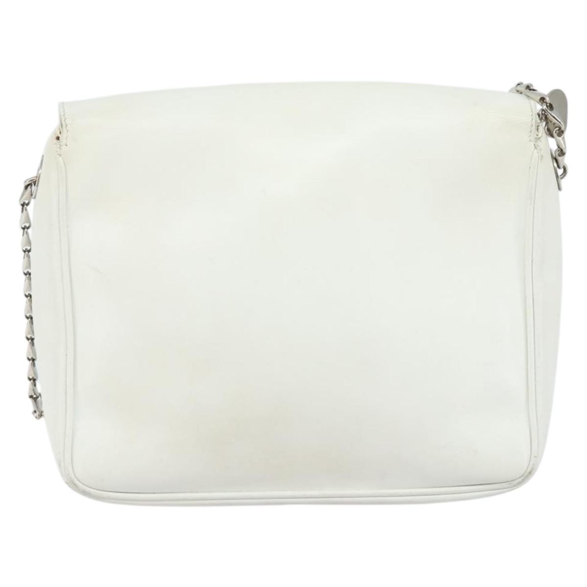 Celine Vintage Leather White Leather Shoulder Bag Bag (Pre-Owned)