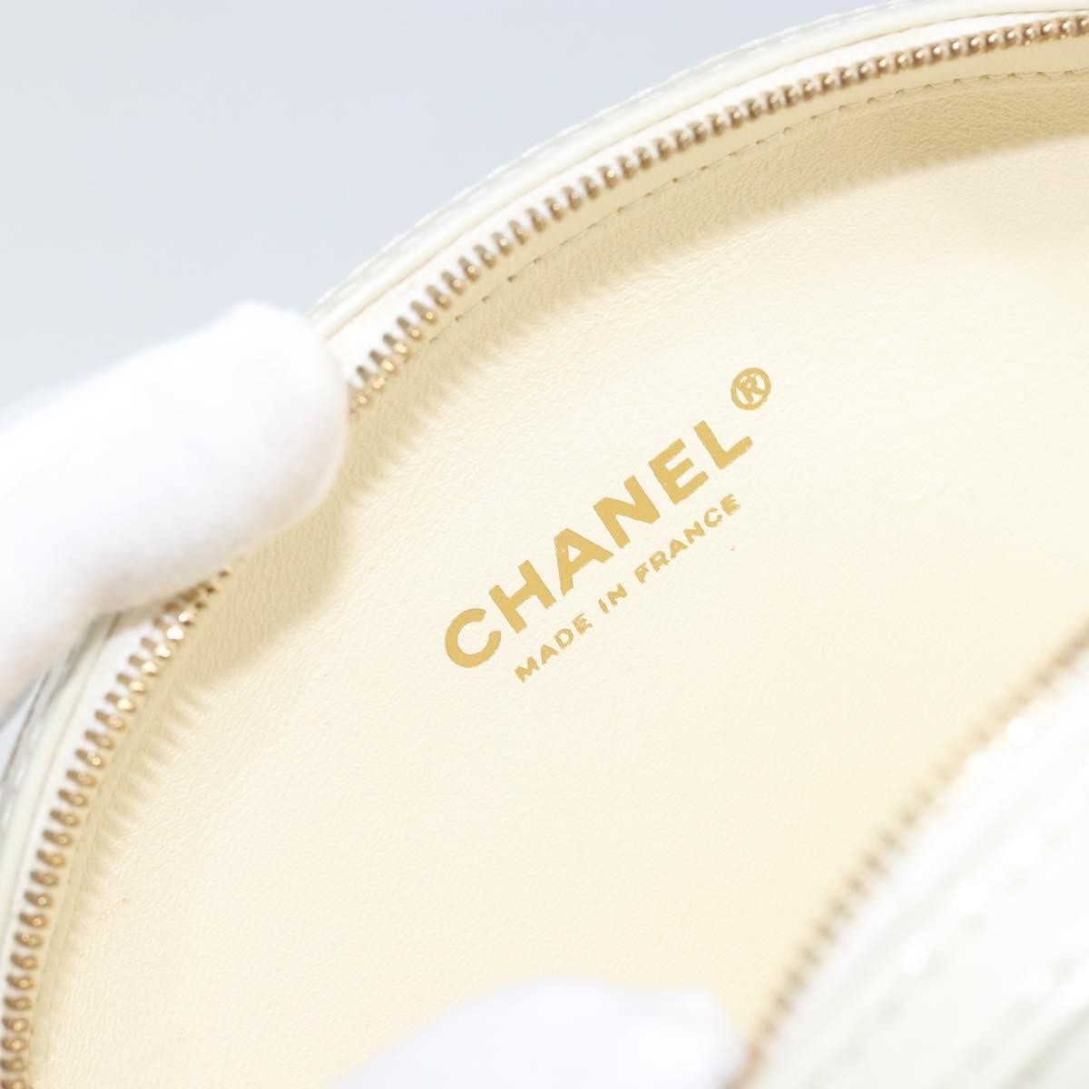 Chanel La Pausa Evening Chevron Lambskin With Applique White Leather Shoulder Bag Bag (Pre-Owned)