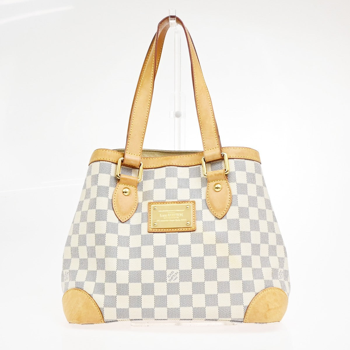 Louis Vuitton Hampstead Damier White Canvas Handbag (Pre-Owned)