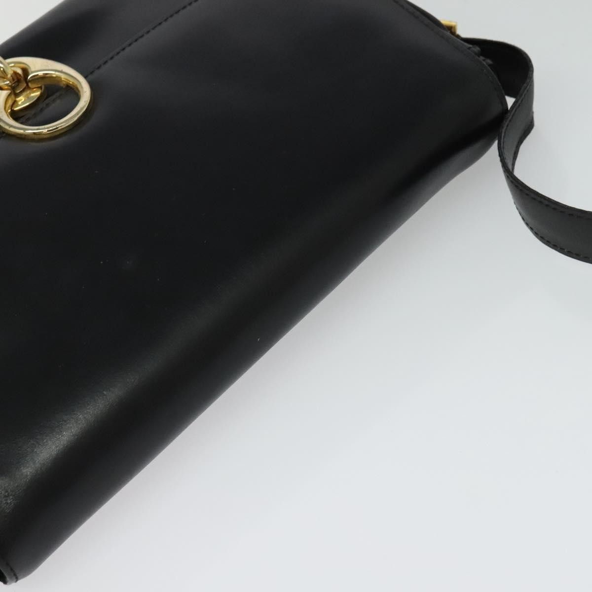 Celine Vintage Leather Black Leather Shoulder Bag Bag (Pre-Owned)