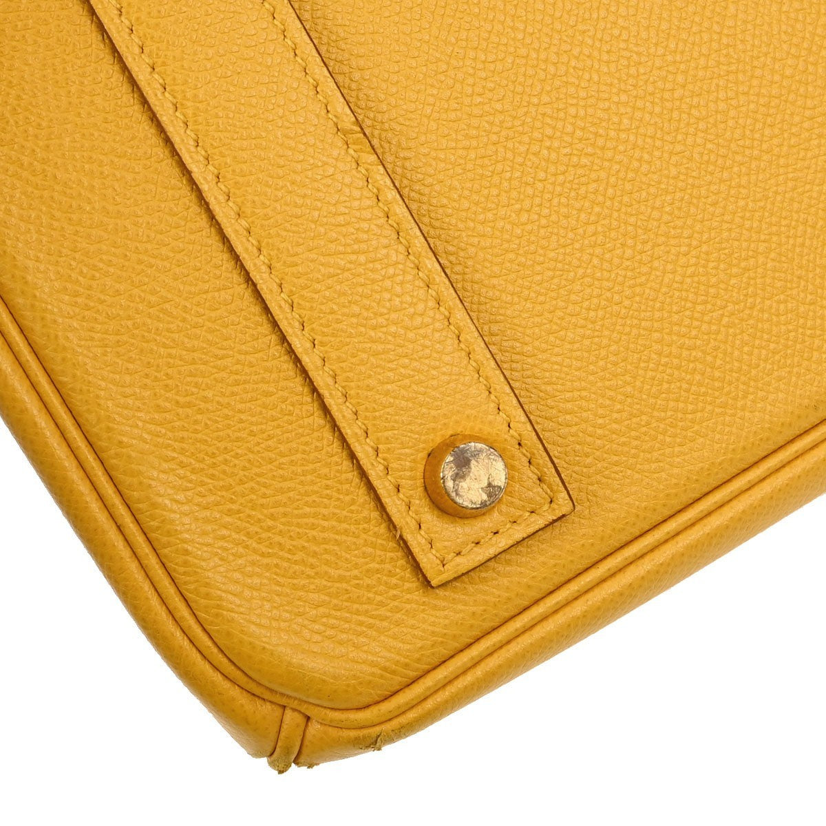 Hermes Birkin Yellow Courchevel With Gold Hardware Yellow Calfskin Handbag (Pre-Owned)