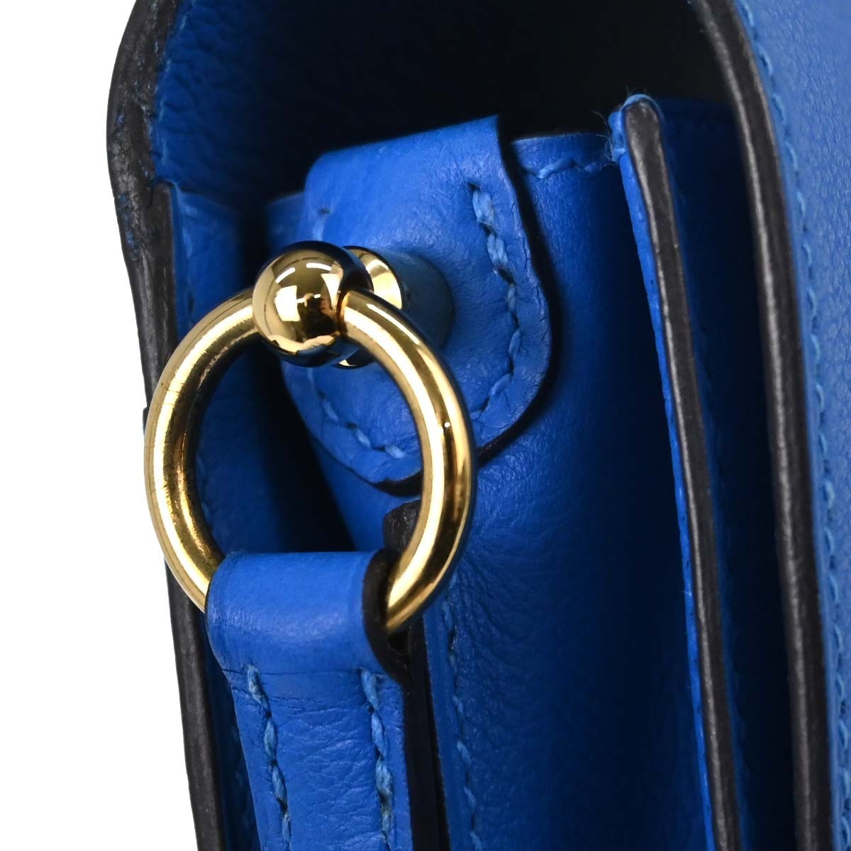 Hermes Roulis Evercolor Blue Leather Handbag (Pre-Owned)