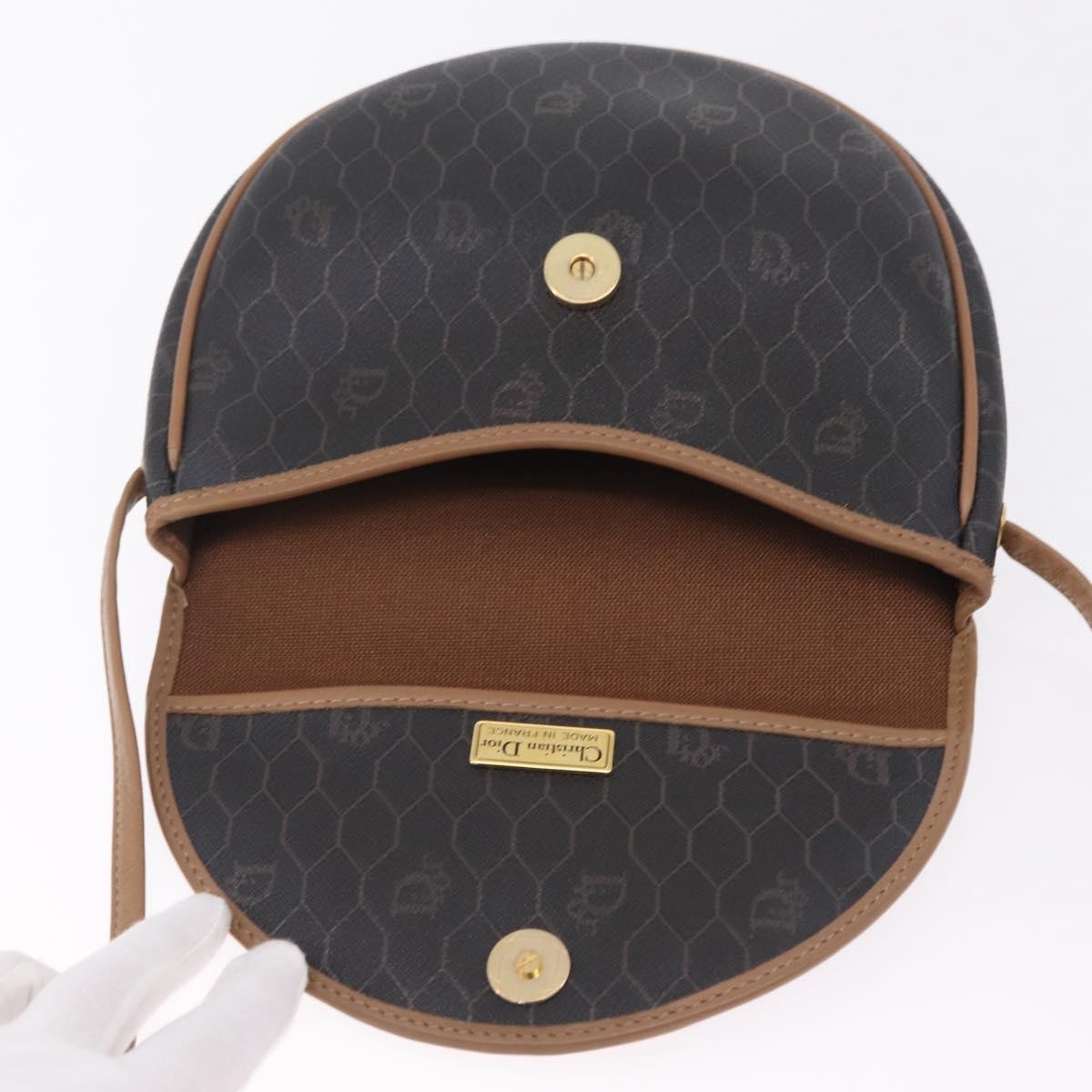 Christian Dior Vintage Honeycomb Canvas Black Canvas Shoulder Bag Bag (Pre-Owned)