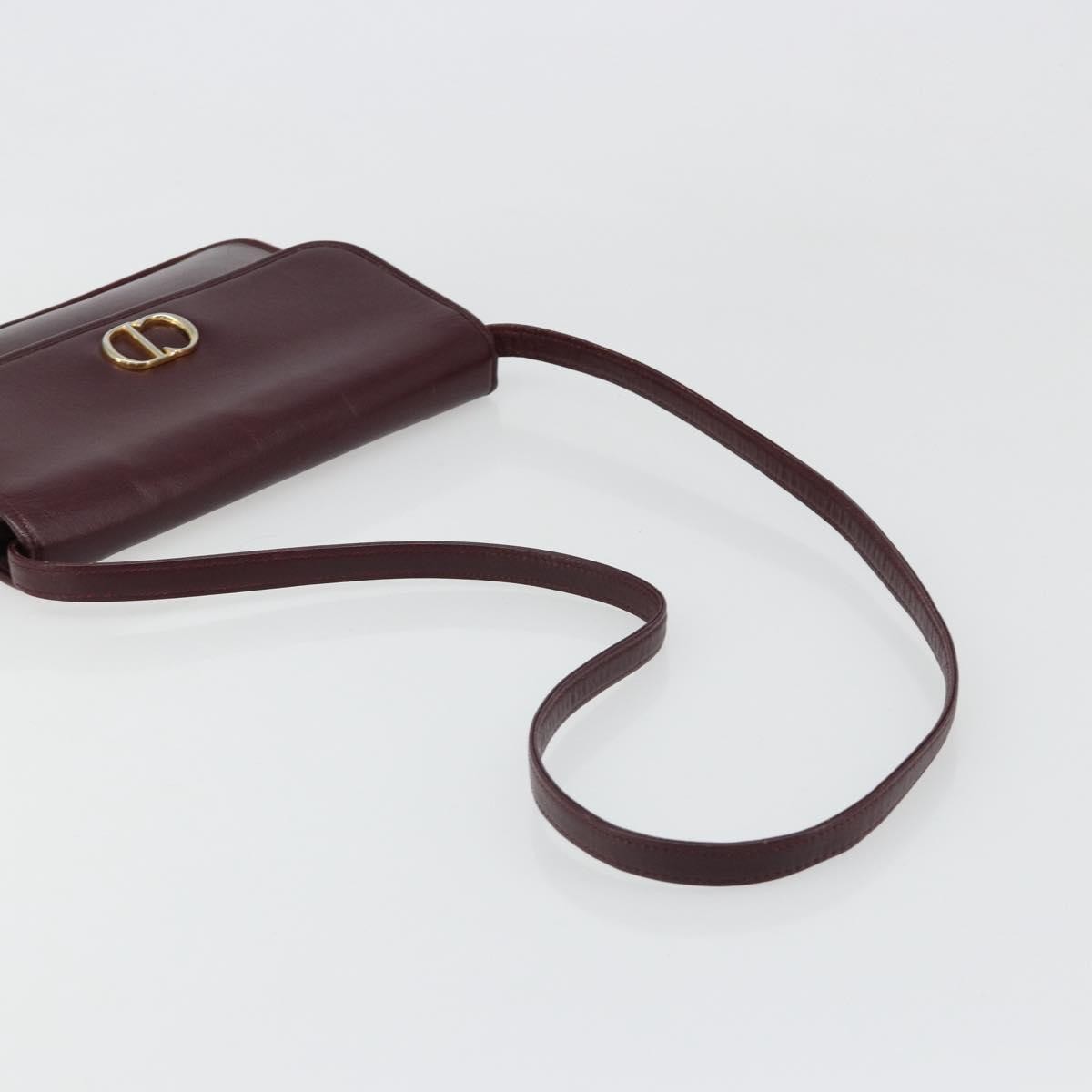 Christian Dior Shoulder Leather Burgundy Leather Shoulder Bag Bag (Pre-Owned)