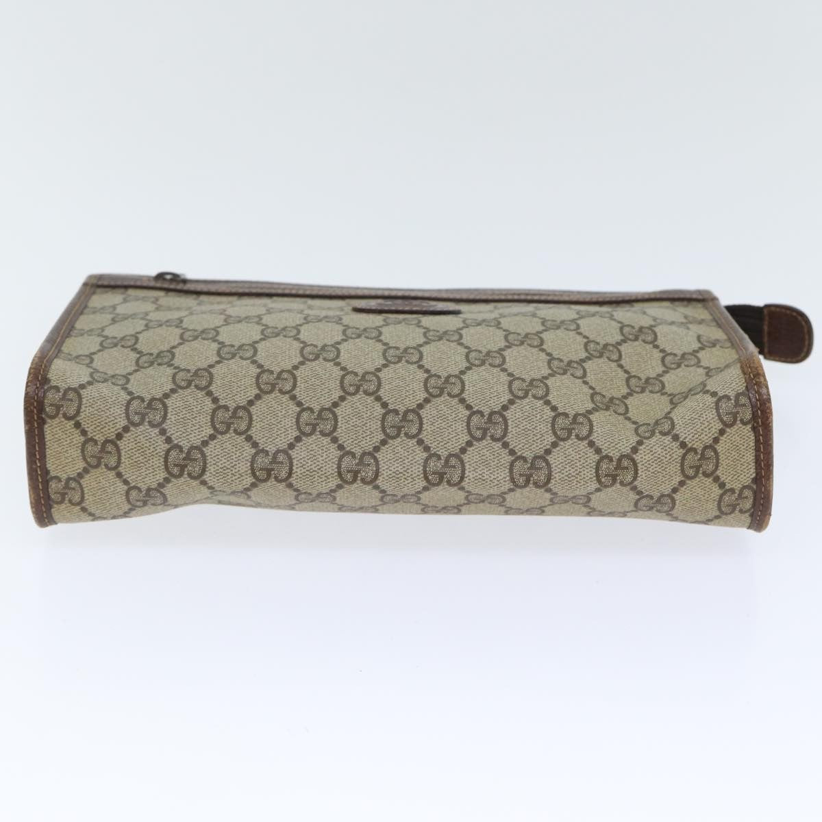 Gucci Gg Supreme Clutch Pvc Beige Pvc Clutche & Pouche Bag (Pre-Owned)