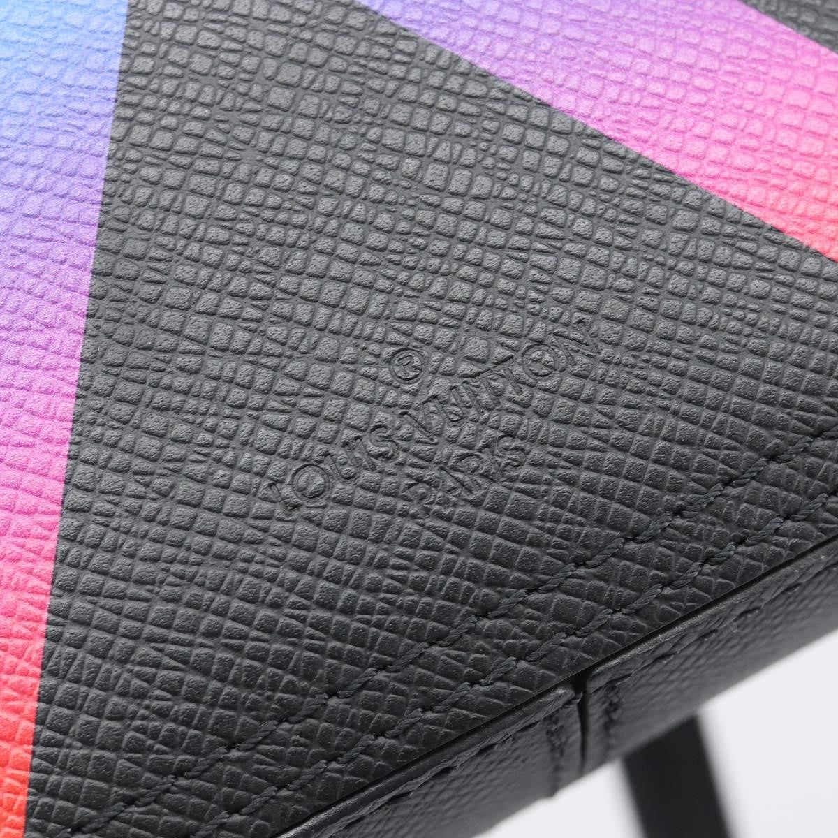 Louis Vuitton Danube Messenger Rainbow Taiga Leather Black Leather Handbag (Pre-Owned)