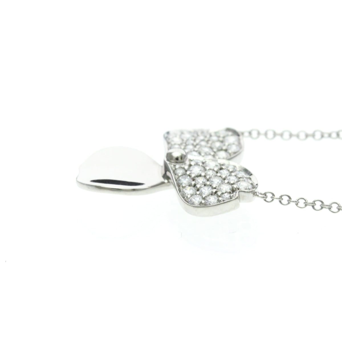 Tiffany & Co. Paper Flowers Pendant Platinum With Pave Diamonds Silver Platinum Necklace Jewelry (Pre-Owned)