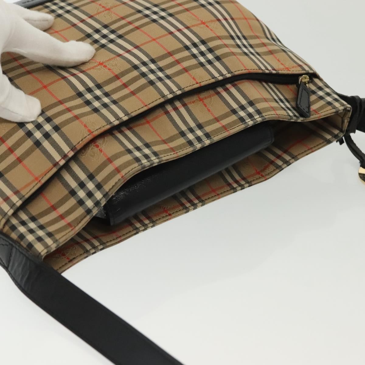 Burberry Shoulder Nova Check Canvas Beige Canvas Bag (Pre-Owned)