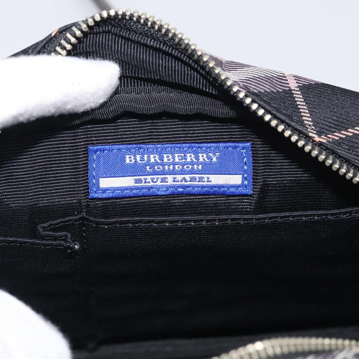Burberry Nova Check Blue Label Nylon Black Nylon Shoulder Bag Bag (Pre-Owned)