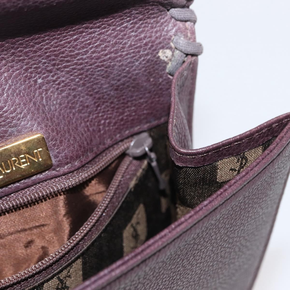 Saint Laurent Vintage Leather Purple Leather Shoulder Bag Bag (Pre-Owned)