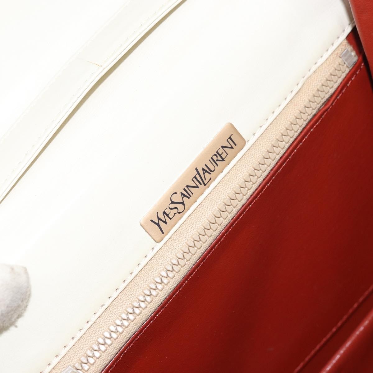 Saint Laurent Vintage Leather White Leather Shoulder Bag Bag (Pre-Owned)
