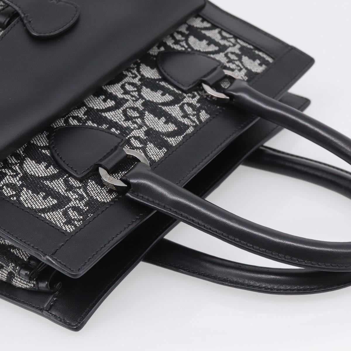 Christian Dior Vintage Trotter Pocket Diorissimo Canvas Black Canvas Tote Bag Bag (Pre-Owned)