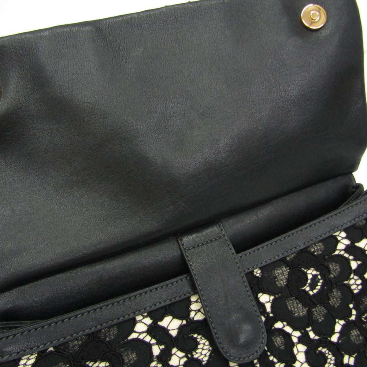 Dolce & Gabbana Miss Sicily Floral Lace Black Cotton Handbag (Pre-Owned)