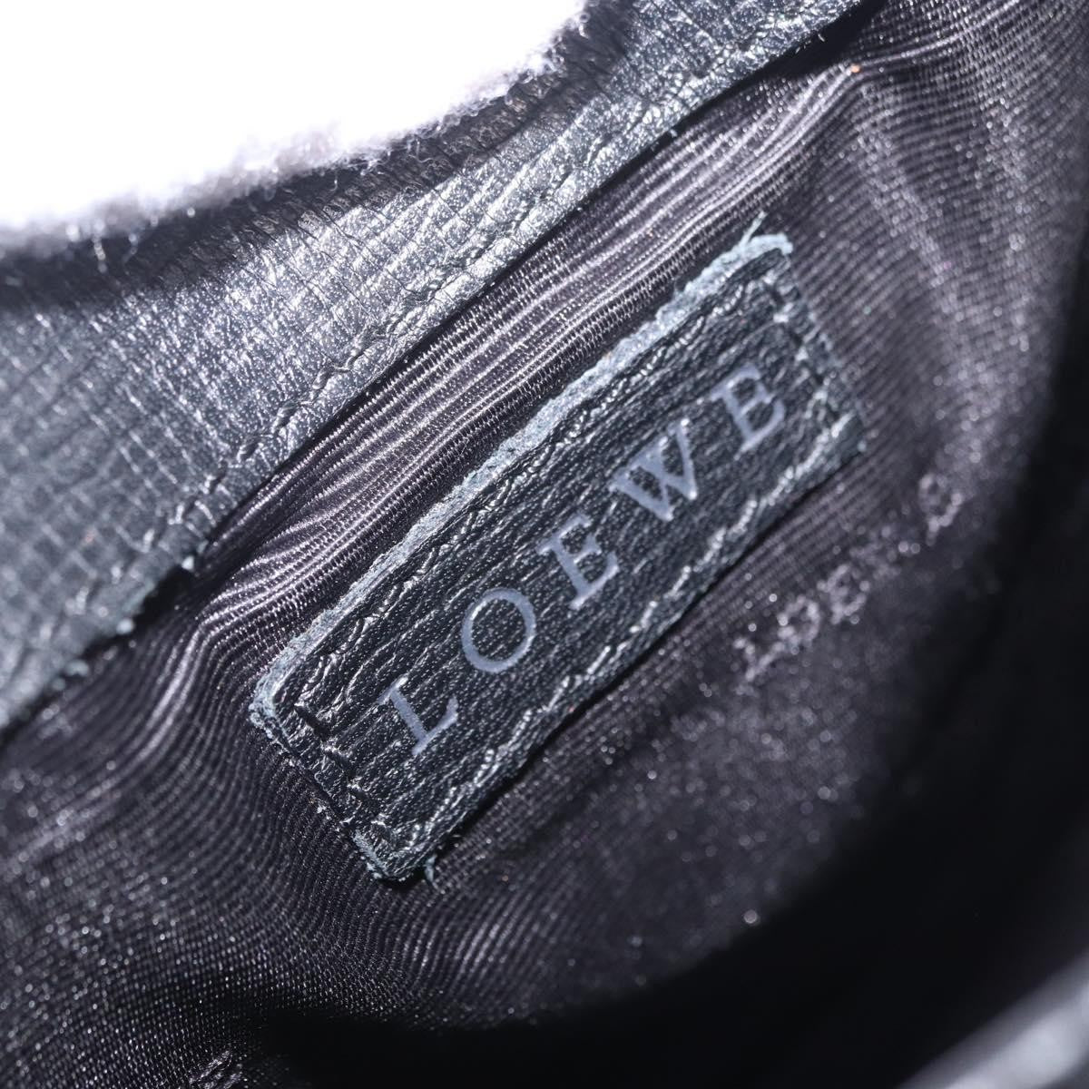 Loewe Shoulder Bag Leather Black Leather Shoulder Bag Bag (Pre-Owned)