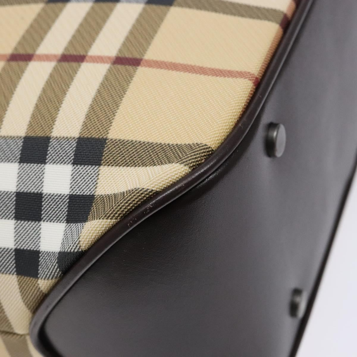Burberry Vintage Vintage Check Coated Canvas Beige Canvas Tote Bag Bag (Pre-Owned)