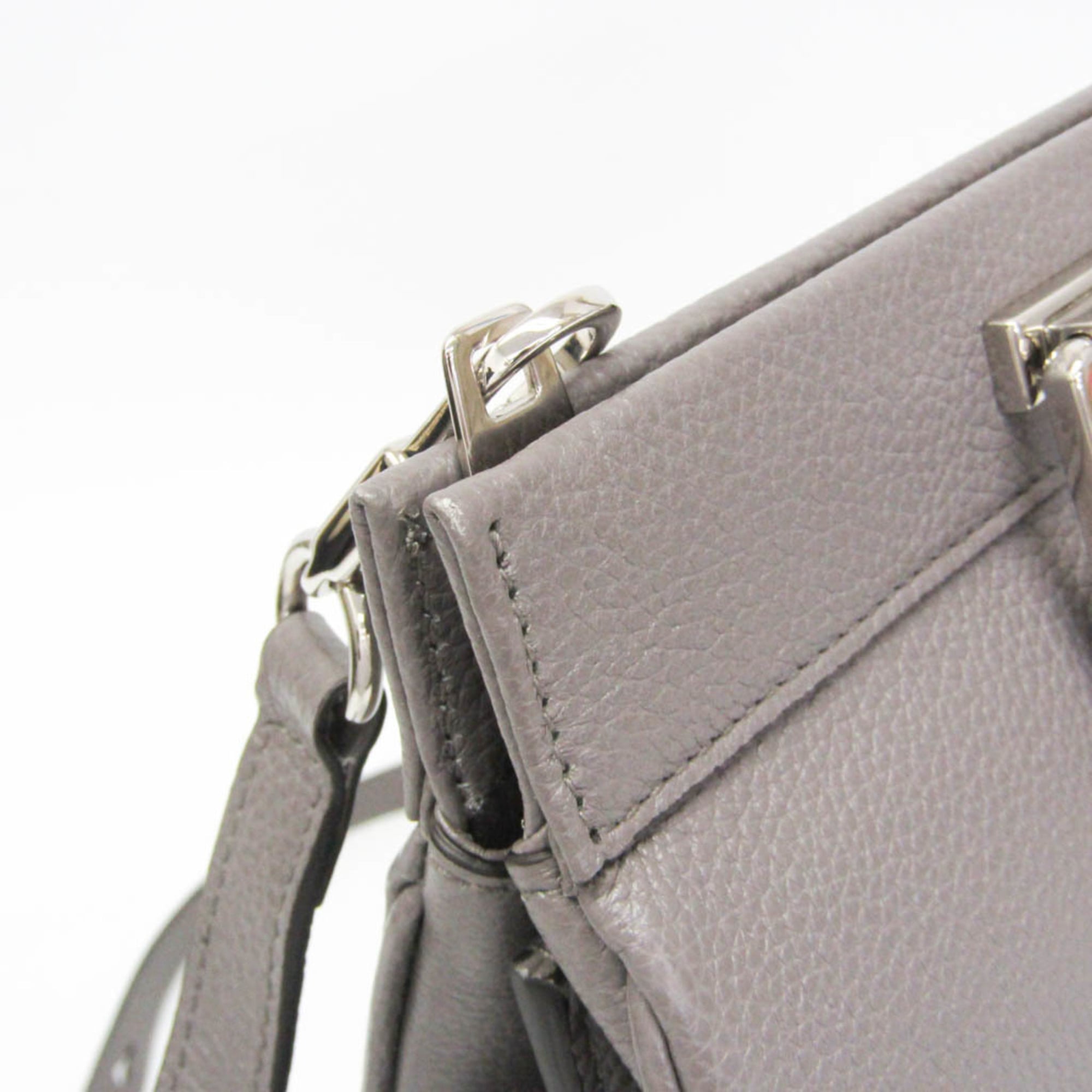 Gucci Zumi Top Handle Leather Gray Leather Handbag (Pre-Owned)