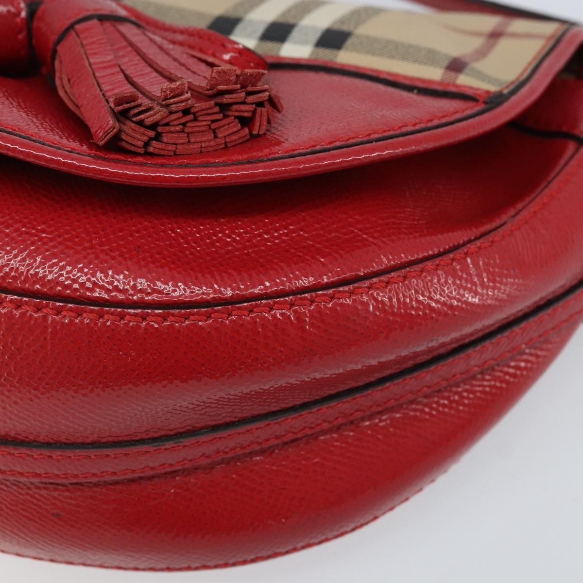 Burberry Maydown Haymarket Coated Canvas And Leather Beige Canvas Shoulder Bag Bag (Pre-Owned)