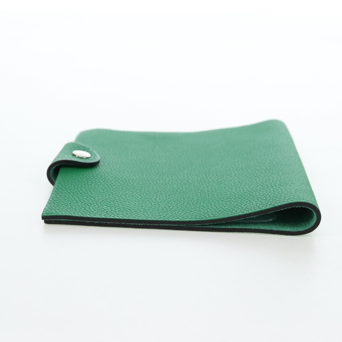 Hermes Ulysse Agenda Cover Leather Green Leather Wallets Accessory (Pre-Owned)