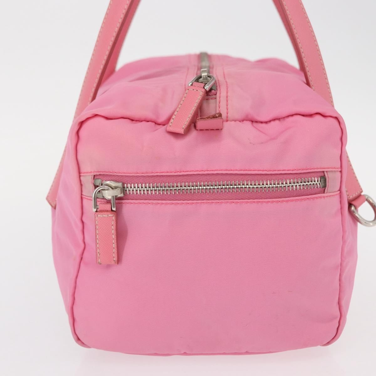 Prada Side Pocket Convertible Duffle Tessuto Pink Nylon Handbag (Pre-Owned)