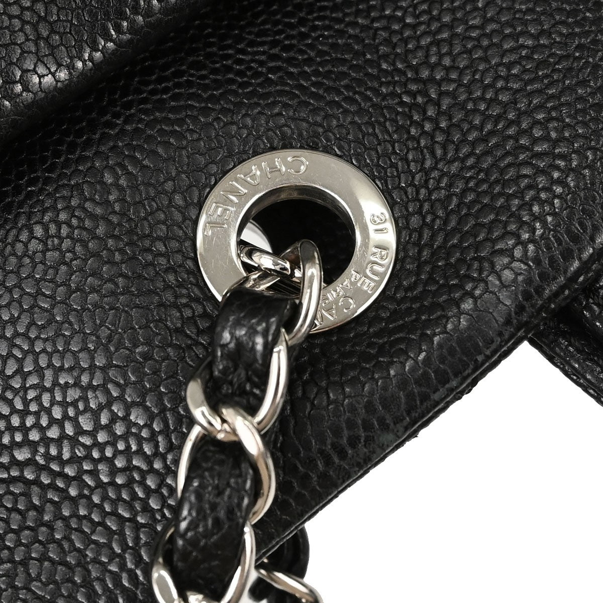 Chanel Timeless Cc Charm Quilted Caviar Black Leather Tote Bag Bag (Pre-Owned)