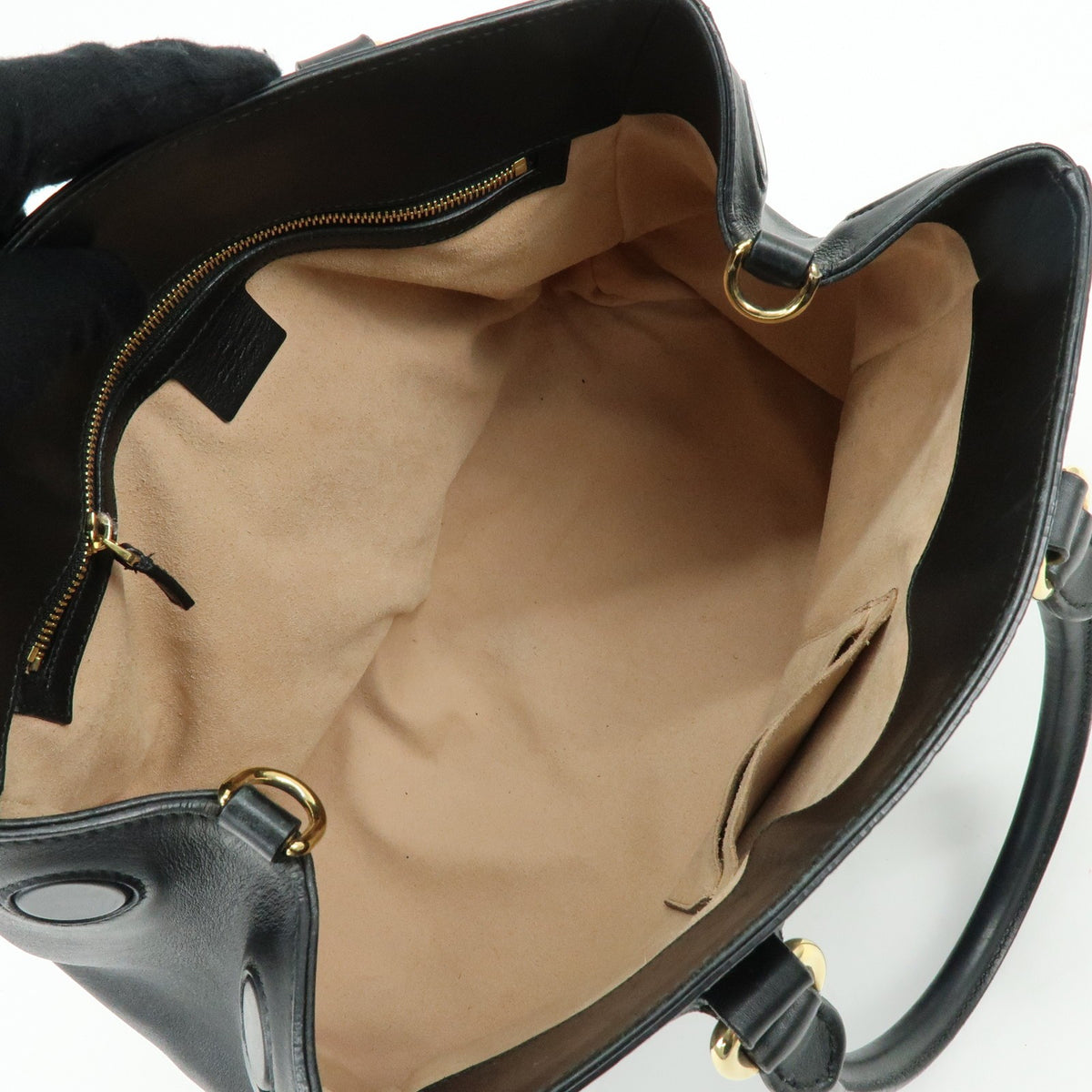 Gucci Soft Signature Convertible Top Handle Guccissima Leather Black Leather Handbag (Pre-Owned)
