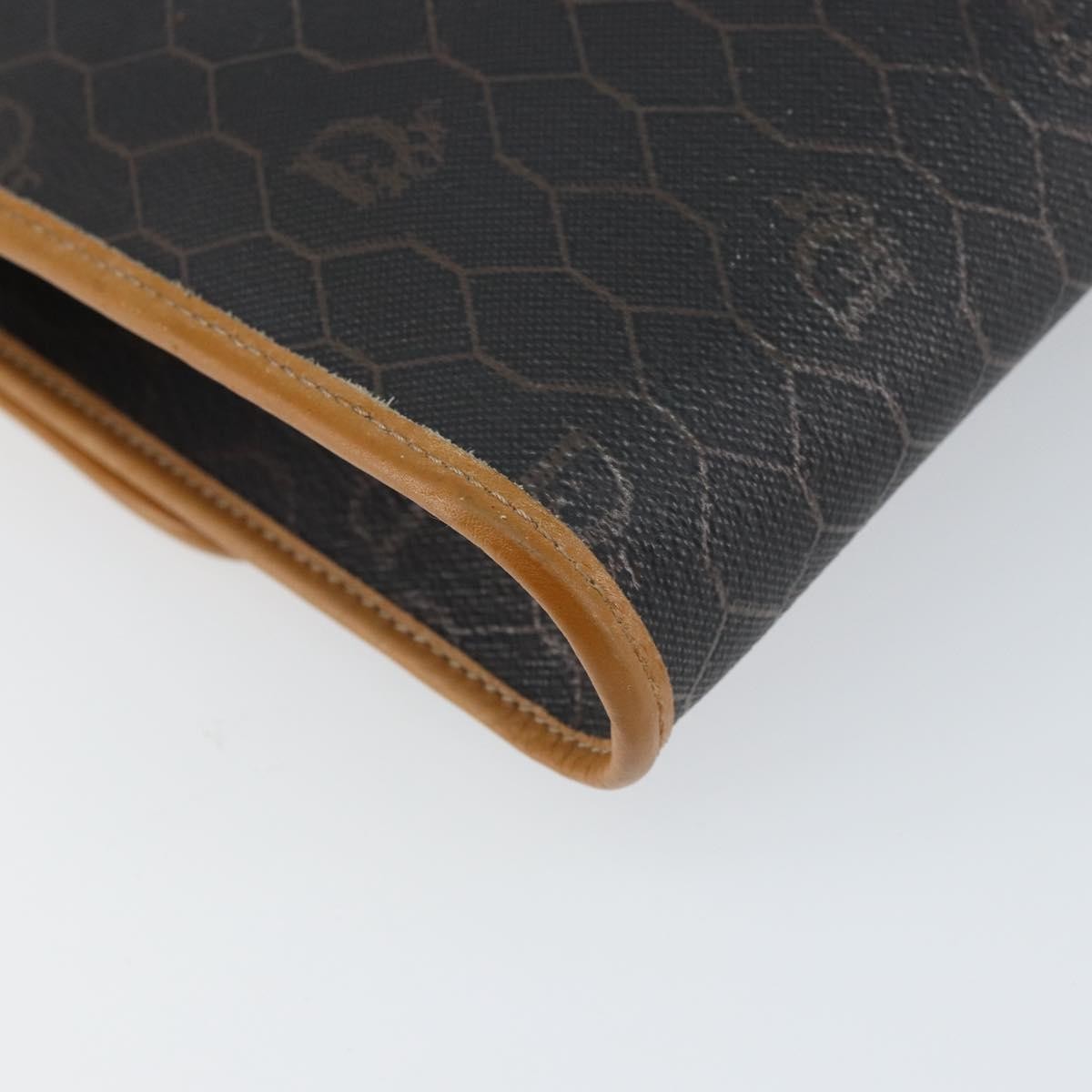 Christian Dior Vintage Honeycomb Chain Canvas Black Canvas Shoulder Bag Bag (Pre-Owned)