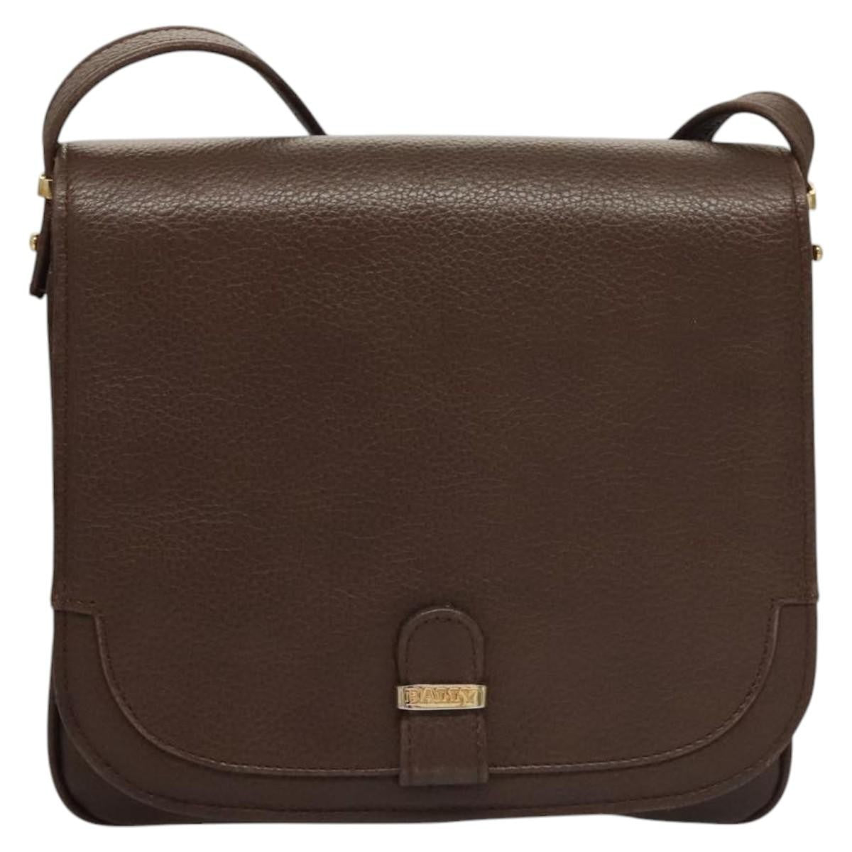 Bally Vintage Leather Brown Leather Shoulder Bag Bag (Pre-Owned)