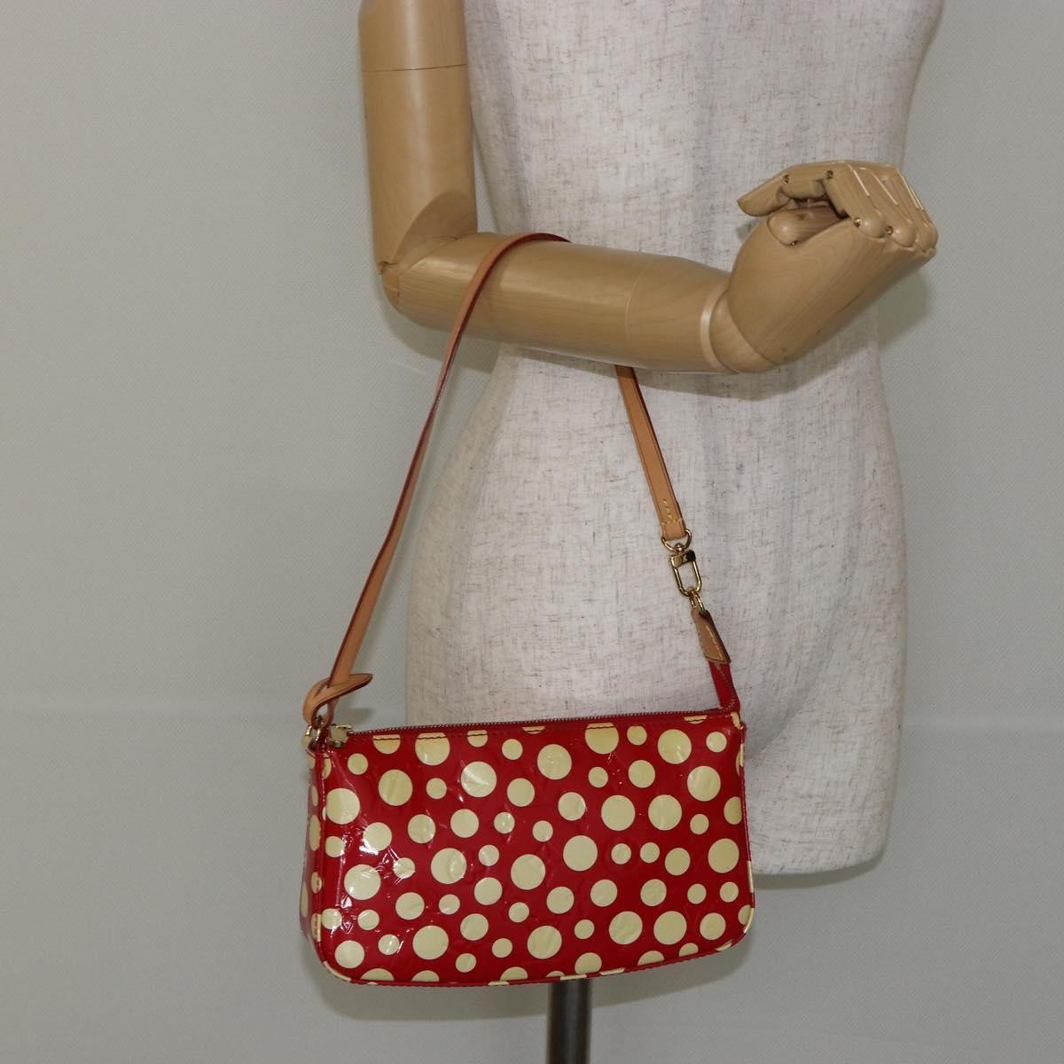 Louis Vuitton Pochette Accessoires Yayoi Kusama Painted Dots Monogram Vernis Red Patent_Leather Clutche & Pouche Bag (Pre-Owned)