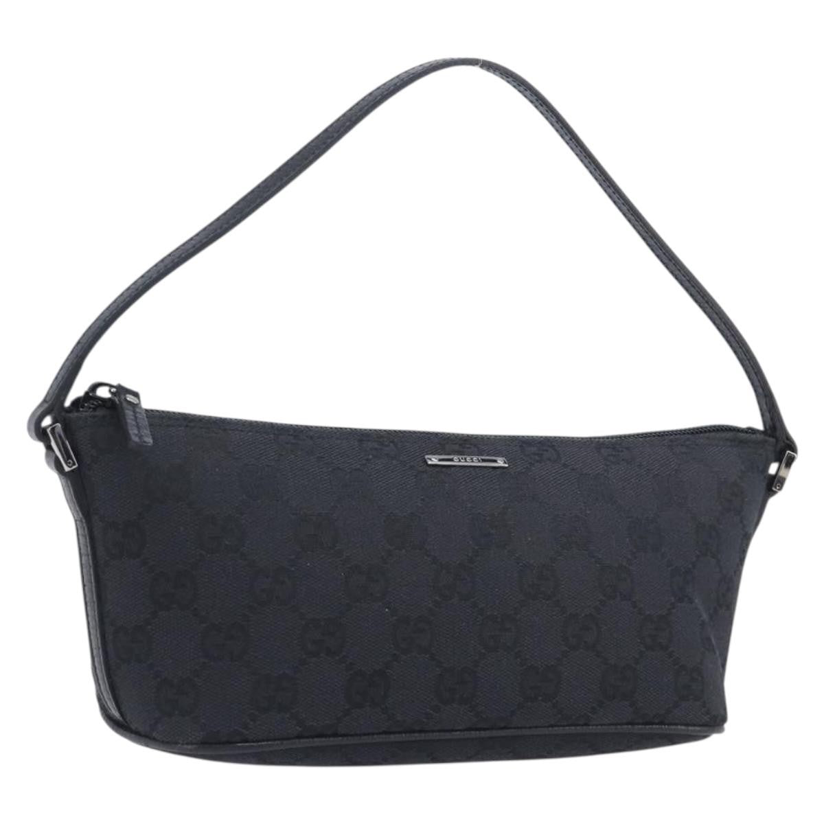 Gucci Boat Pochette Gg Canvas And Leather Black Canvas Clutche & Pouche Bag (Pre-Owned)