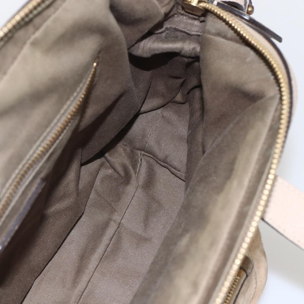 Chloe Abby Convertible Frame Satchel Leather With Suede Beige Leather Handbag (Pre-Owned)