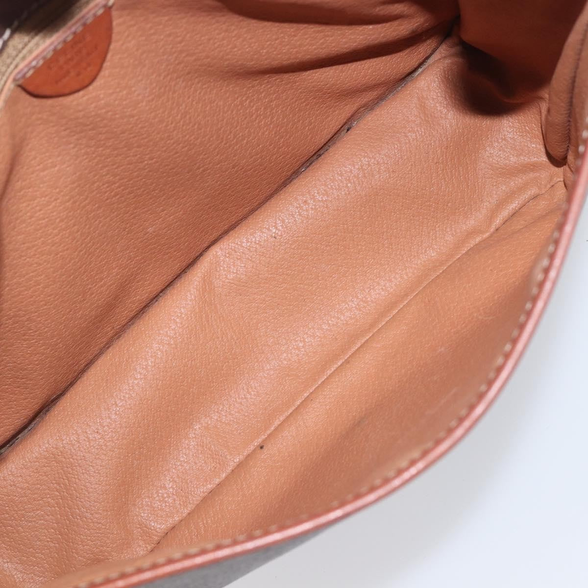 Celine Vintage Macadam Canvas And Leather Brown Canvas Shoulder Bag Bag (Pre-Owned)