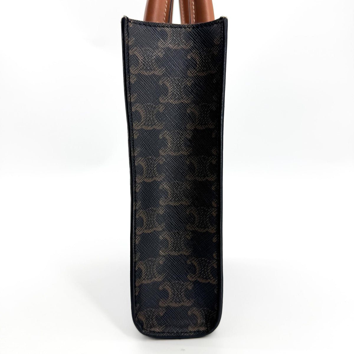 Celine Vertical Cabas Triomphe Coated Canvas Black Canvas Tote Bag Bag (Pre-Owned)