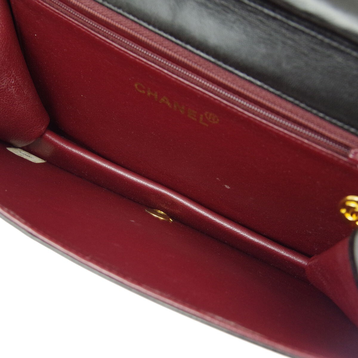 Chanel Vintage Classic Single Flap Quilted Lambskin Black Leather Shoulder Bag Bag (Pre-Owned)