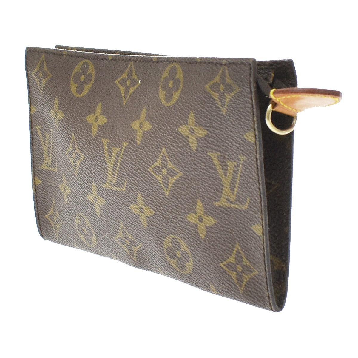 Louis Vuitton Vintage Bucket Zip Monogram Canvas Brown Leather Clutche & Pouche Bag (Pre-Owned)