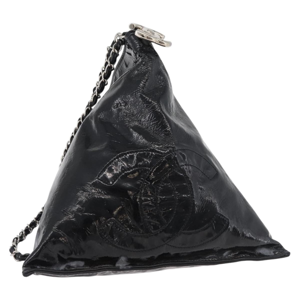 Chanel Bon Bon Pyramid Wristlet Patent Black Patent_Leather Shoulder Bag Bag (Pre-Owned)