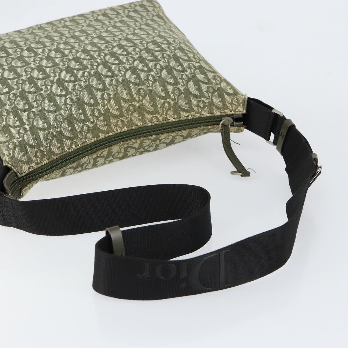 Christian Dior Vintage Trotter Canvas Green Canvas Shoulder Bag Bag (Pre-Owned)