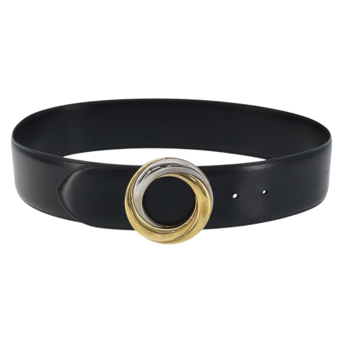 Cartier Trinity Belt Leather Black Leather Belts Accessory (Pre-Owned)