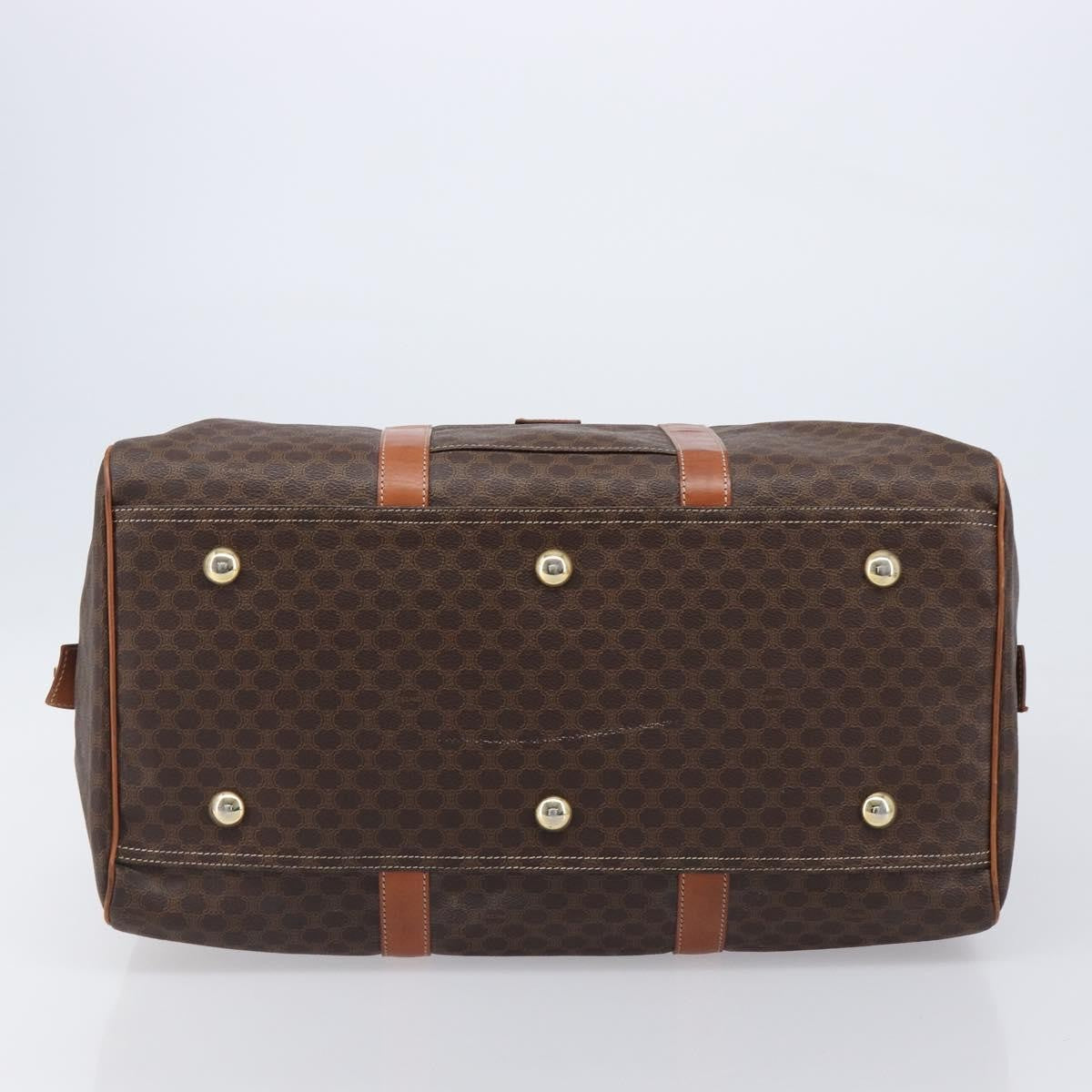 Celine Boston Triomphe Coated Canvas Brown Canvas Handbag (Pre-Owned)