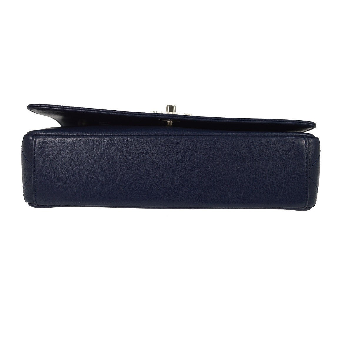 Chanel Mademoiselle Vintage Flap Quilted Sheepskin Navy Leather Shoulder Bag Bag (Pre-Owned)