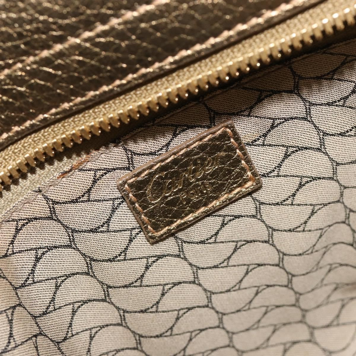 Cartier Chain Ladonia Shoulder Leather Gold Suede Tote Bag Bag (Pre-Owned)