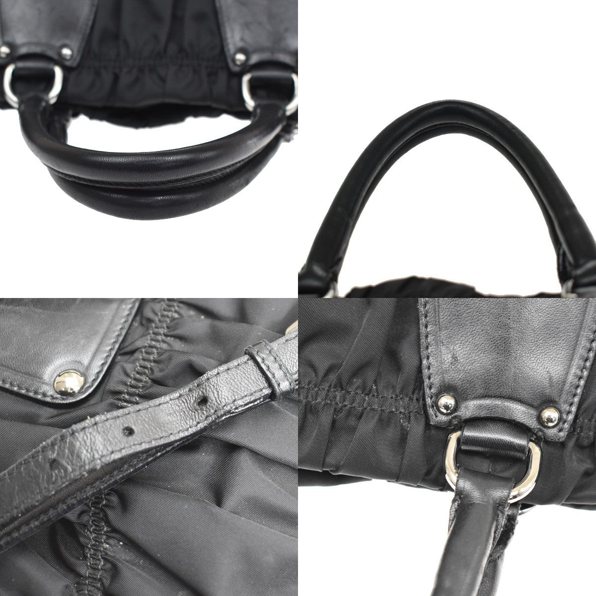 Prada Gaufre Shopping Tessuto Black Nylon Tote Bag Bag (Pre-Owned)