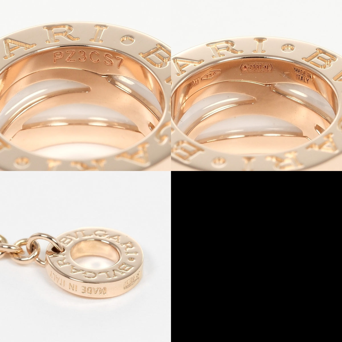 Bvlgari B.Zero1 Design Legend Zaha Hadid Pendant 18K Rose Gold With Ceramic Gold Rose_Gold Necklace Jewelry (Pre-Owned)